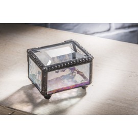 J Devlin - Glass Ring Box Jewelry Keepsake Trinket - Box 325