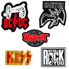 5 pezzi Hard Rock Band Patch Heavy Metal Patch da cucire/stirare per giacche, t-shirt, jeans