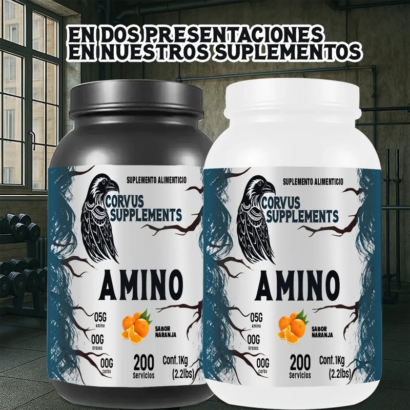 Aminoácidos 1kg Corvus Suplemento Alimenticio Polvo 200serv