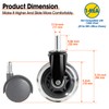 BGUP Office Chair Wheels, Set of 10 Rubber Caster Wheels,