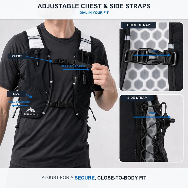BLACK ORCA Running Vest for Women Men Hydration Vest with