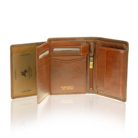 Visconti Tuscany 44 Secure RFID Blocking Genuine Leather Wallet (Tan)