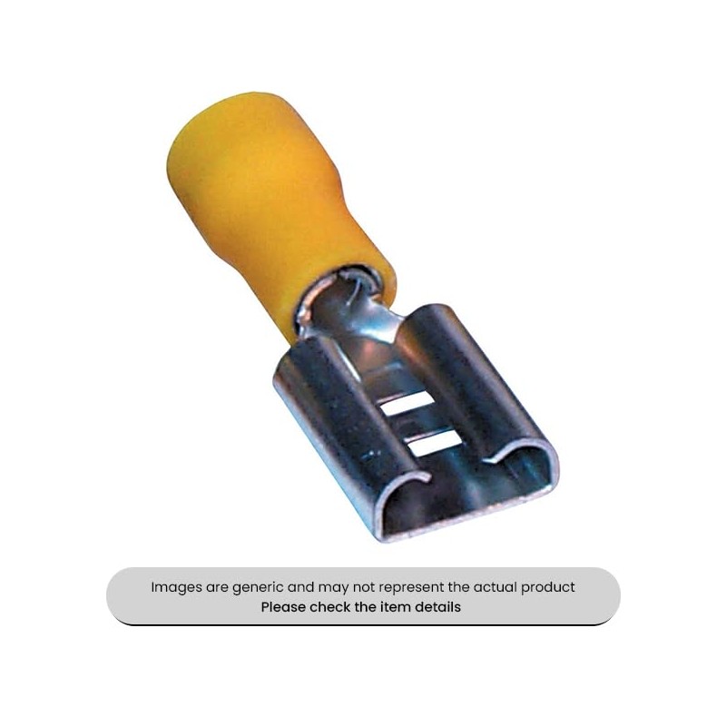 Yellow Female Spade Terminals & Connectors 9.5MM Pack of 50