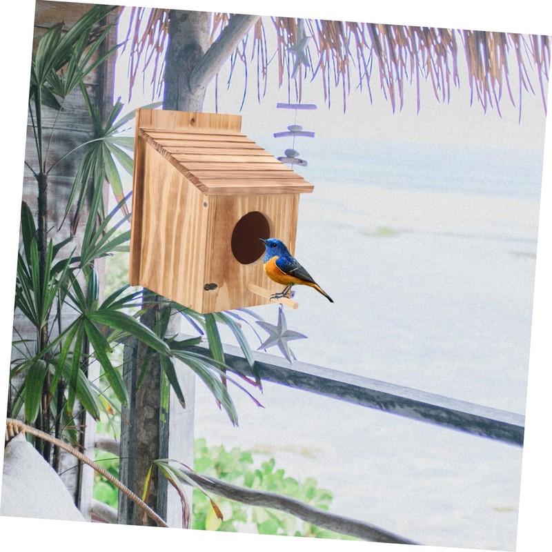 BUGUUYO Wooden Bird House Nesting Box for Birds Outdoor Feeding