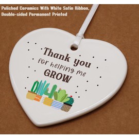 Thank You for Helping Me Grow-Teacher Appreciation Gifts,Teacher Gifts,Thank You Gifts for Teachers,Teachers Appreciation Week Gifts, for Teacher-Heart Shaped Ornament