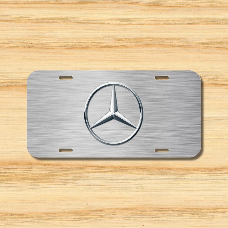 Amel Mercedes- Simulated Brushed Print Plate Vehicle License Plate Auto