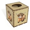 Square 'Happy Highland Cow' Wooden Tissue Box Cover (TB00062061)