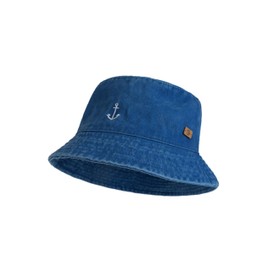 SCHIETWETTER Kids Buckethat Anchor Bucket Hat for Girls and Boys Sun Hat Washed Look 100% Cotton, turquoise, 54