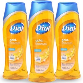 Dial Gold Hydrating Body Wash, 3 Pack, Gentle Cleansing Body Wash for Men and Women, Normal to Dry Skin, Paraben Free with Vitamin E, 21 oz. Each