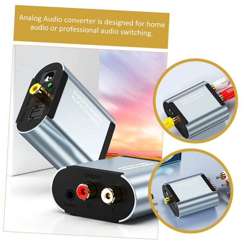 SHOWERORO 1set Optical Digital to Analog Audio Converter High- Signal