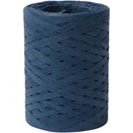 Raffia Paper Craft Ribbon,Kraft Raffia Ribbon,Natural Raffia String Kraft Craft Packing Paper Twine,Raffia Paper Craft Ribbon Packing Paper Twine for Gifts DIY Supplies Flower (Navy Blue)