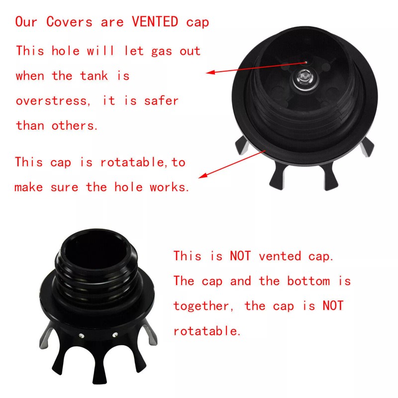 HDBUBALUS VENTED King Crown Gas Cap Fuel Tank Right-hand Thread