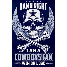 Oracal 2 Dallas Cowboys Damn Right Skull & Cross Bones Vinyl Stickers 5x3.3 Decals