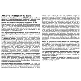 AMIX L-Tryptophan – L Tryptophan Sportnahrungsergänzungsmittel, essentielle Aminosäure, die die Muskelregeneration fördert, Ruhe und Stimmung verbessert, 90 Kapseln