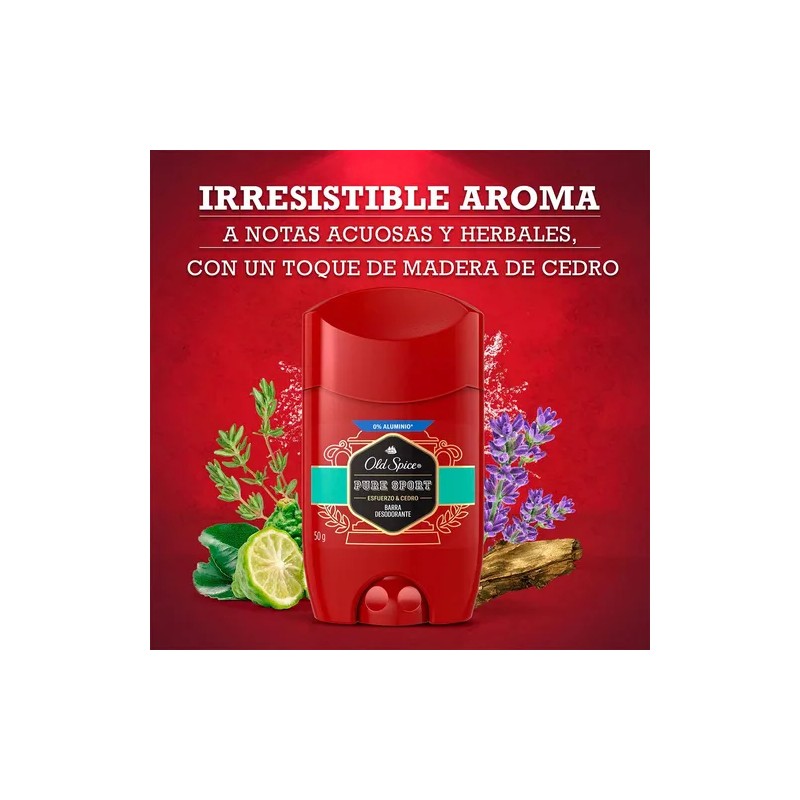 Desodorante Old Spice Pure Sport Barra, 50 G