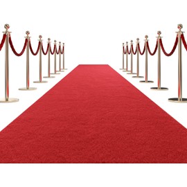 HOMBYS Extra Thick Carpet Runner for Partys & Events, Non-Slip Rubber Backed Aisle Runway Rug for Step, Proposal & Wedding Decorations, Hollywood Oscars Runway (Red, 3x20 Feet)