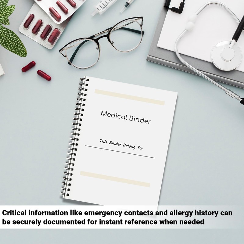 Medical Journal Binder - Personal Records Logbook, Office Visits Schedule