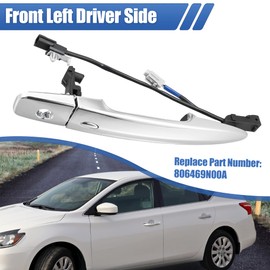 X AUTOHAUX 1 Pcs Exterior Door Handle Front Left Driver Side for Nissan Sentra 2013-2016 for Nissan Maxima 2009-2014 806469N00A 80640-9N00A 12459871