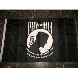 K's Novelties Made in USA 3x5 Powmia Pow-Mia Pow/Mia Nylon 220D Double Sided 2 Faced Flag (Made in USA)