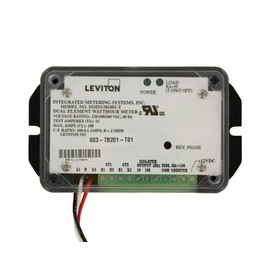 Leviton Submeter, 120/240V, 2 Phase 3 Wire, Dual Element, 100A Mini Meter, 0.1kWh, No Enclosure, LCD Counter, Electric Meter, 7B201-T01