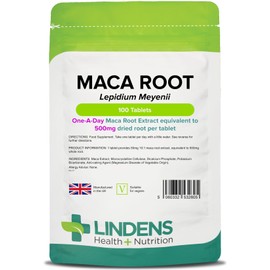 Lindens - Maca Root 500mg, 100 Tablets - 1 a Day - UK Made - Improve Energy and Performance - Popular Botanical Food Supplement - Letterbox Friendly, Vegan