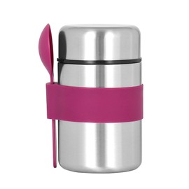 FUZVOL Insulated Food Flask for Food Warming,Stainless Steel Thermos Food Flask Soup Flask Container with Spoon for Lunch & Dinner Food Carrying(Purple)