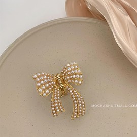 Nakanoya AMVM20 Hair Claw Metal, Alloy, Metal, Pearl, Hair Claw, Hair Clip, Pearl Braid, Butterfly, Medium, Medium, Medium Size, Adult, Cute, Feminine