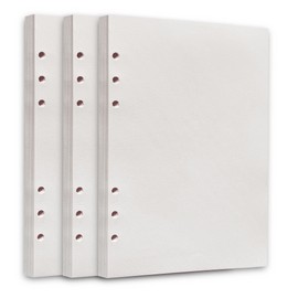 WBway Notebook Refill, A5 Size, Plain, Blank Paper, Set of 3, 135 Sheets, 6 Holes, System Notebook, Notepad Refill, 6 Holes, Filling, A5 (Plain)