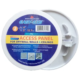 EASY-EXS Access Panel Round 6.5" Spring-Clip (Max Service Opening 5.5") Plastic White (Pack of 2) (Round 6.5")