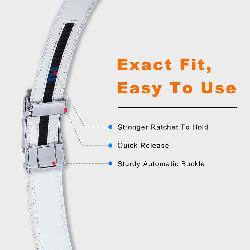 VATAN Men's Belt Leather Ratchet Belt for Men Dress Casual