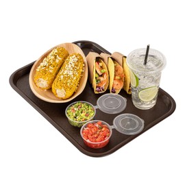Restaurantware RW Base 12 x 16 Inch Fast Food Trays 10 Sturdy Cafeteria Lunch Trays - Lightweight No Slip Brown Plastic Serving Trays Rounded Corners for Restaurants Or Dinner Service