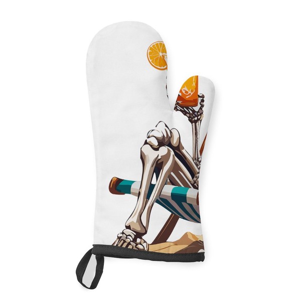 CafePress Tropical Beach Summerween Skeleton Printed Oven Mitt with Unique