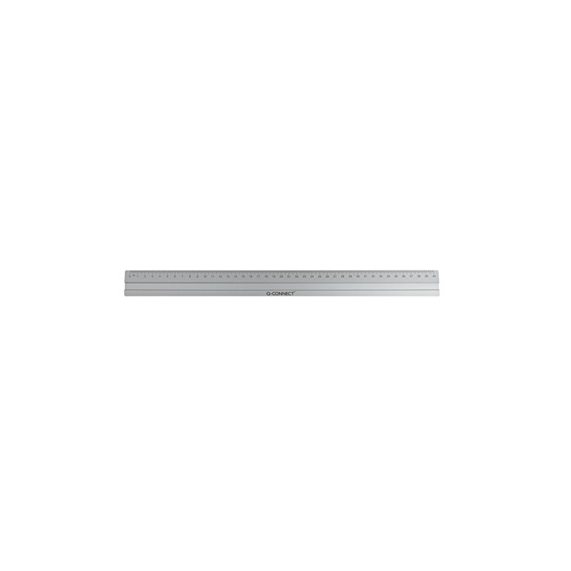 Q-Connect KF03679 Aluminium Ruler 40 cm Silver