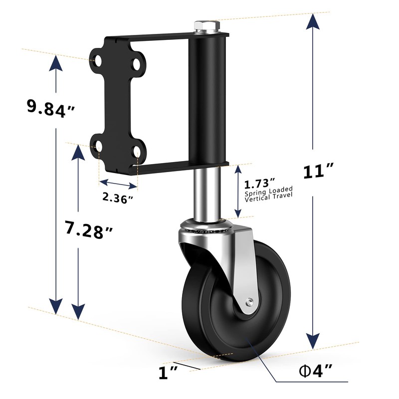 Ronlap Gate Wheels for Wooden Gate, Gate Caster Wheel Spring