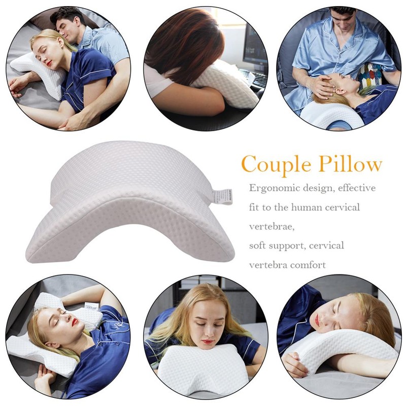 Arch Curved Memory Foam Sleeping Neck Cervical Pillow with Hollow
