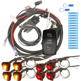 MCSADVENTURES Rocker Switch Turn Signal Street Legal Kit Universal for ATV UTV Side by Side SXS LED Light Flasher Relay Fits Polaris RZR Ranger Turbo Can-Am (Horizontal: Non-Backlit, Green)