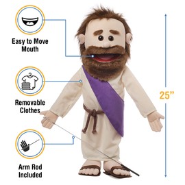 25" Jesus w/Rope Belt, Full Body Bible Character, Christian Ministry Puppet