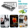 Stainless Steel Ice Cube Trays with Detachable Handle, 18-Slot Metal