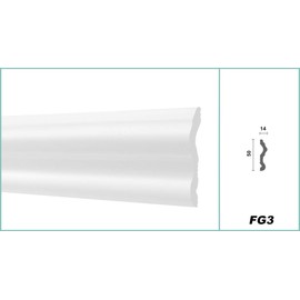 HEXIM O Wall Moulding Modern XPS Polystyrene White, 2 Metres Stucco Moulding Sytrop Moulding Moulding (20 Metres of Wall Mouldings FG3)
