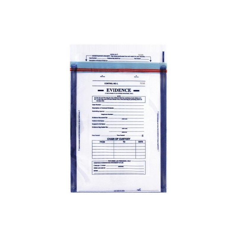 Tri-Tech Forensics 12x15" Evidence Collection Security Bag, Large, Pack of