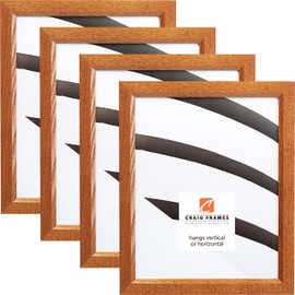 Craig Frames 8261610 8 x 10 Inch Picture Frame, Honey Brown, Set of 4