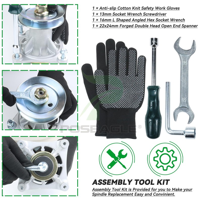 POSEAGLE 2 Pack 604214 Spindle Assembly with 605443 Spindle Pulley