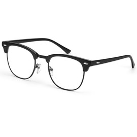 Blue Light Glasses for Men and Women Computer Glasses Gaming Glasses Blue Light Blocking Eye Strain Release (Glossy Black/Black Rim)