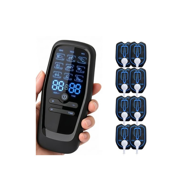 Dispositivo de Masaje Muscular, 2 canales con 8 electrodos, 9