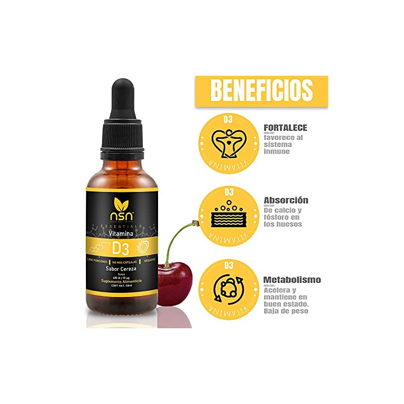 Vitamina D3 en Gotas | Sublingual Más Absorción | Gotas