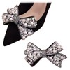 2 Pcs Pearl Bow Shoe Clips DIY Rhinestone Shoe Clips