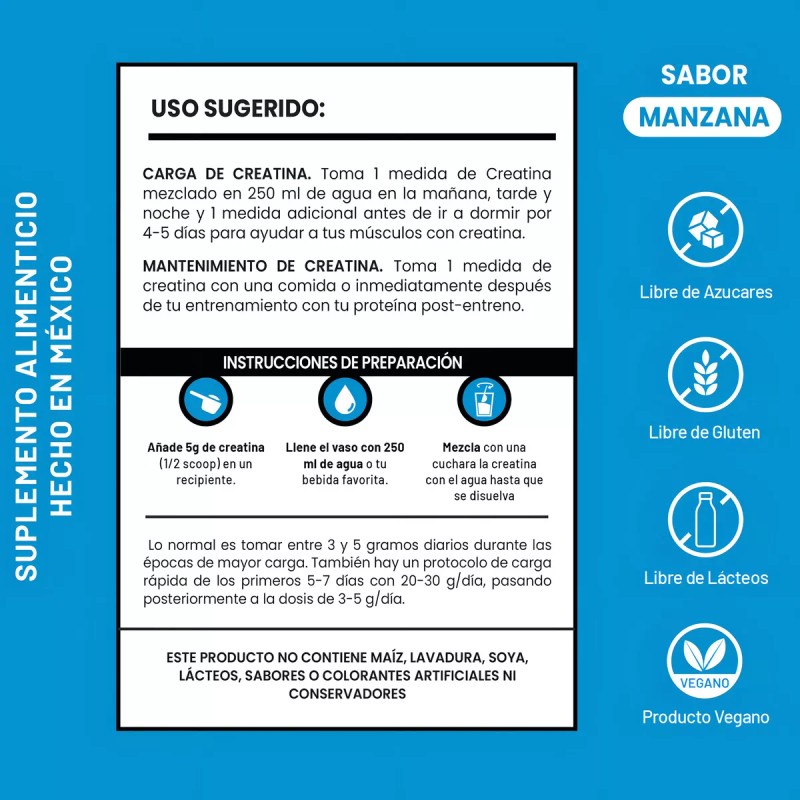 D-MON Suplemento Creatina Monohidratada D-mon 1 Kg 200 Servicios Sabor