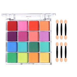 16 Colors Chrome Nail Powder Palette - Rainbow Pigment Gradient Powder for Acrylic Nails & Makeup Long Lasting Shine High Pigmentation Easy Application DIY Manicure at Home or Salon
