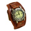 Lancardo Mens Steampunk Retro Genuine Leather Watch Military Quartz Hip-hop