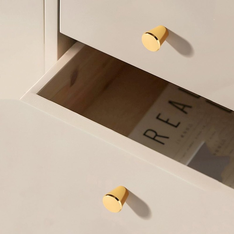 Pidynx 6 Pack Gold Cabinet Knobs 1" Drawer Knobs Aluminum